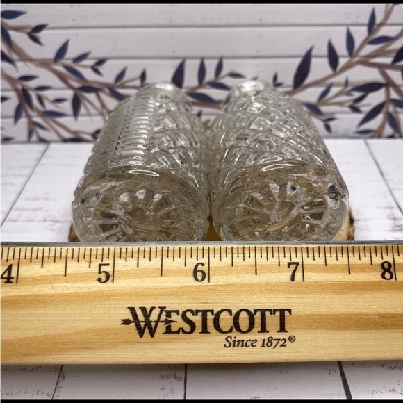 VINTAGE Cut Glass Bottles w/ Plastic Stoppers - Picture 8 of 9